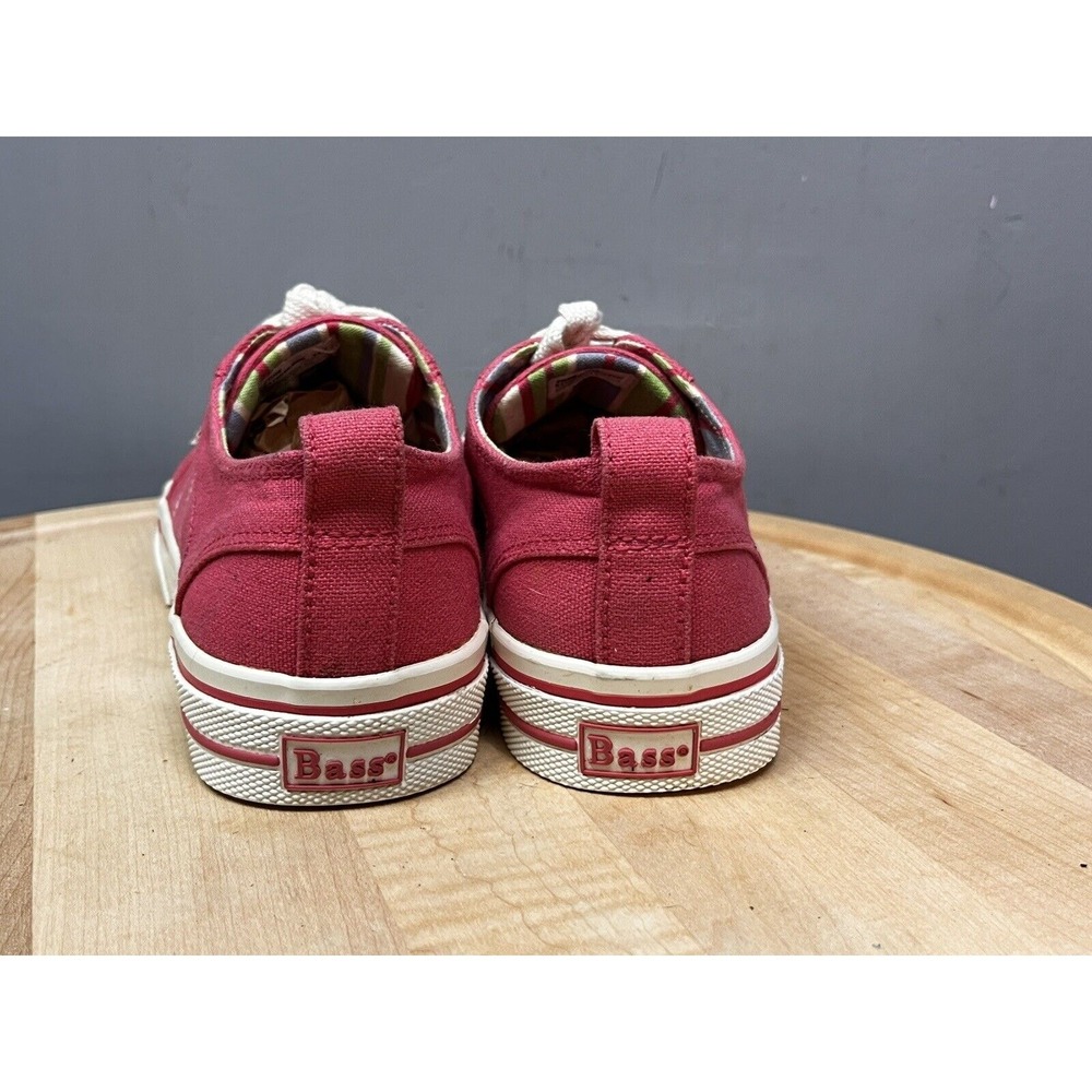 Bass Sneakers Womens 7.5 Red Zone Canvas Low Top Lace Up Casual Shoes - Picture 5 of 8